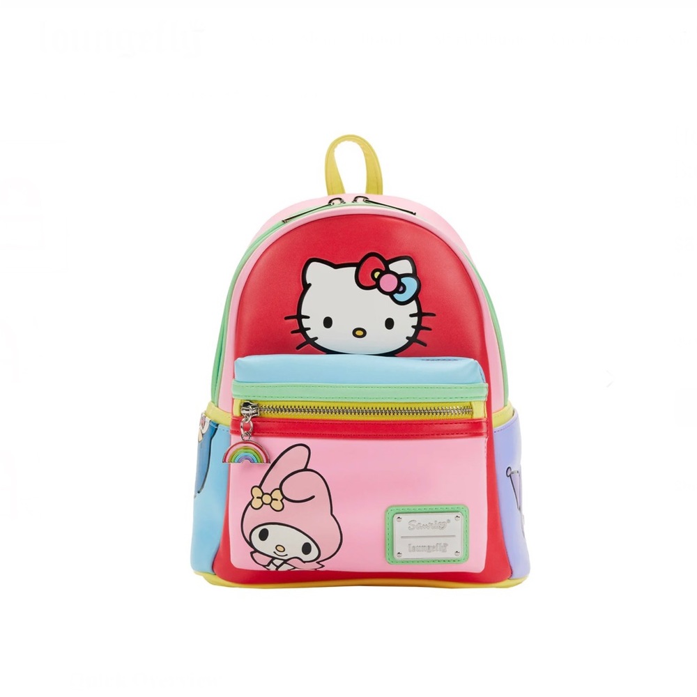 NWT Loungefly Sanrio Hello Kitty & friends colorblock mini Backpack